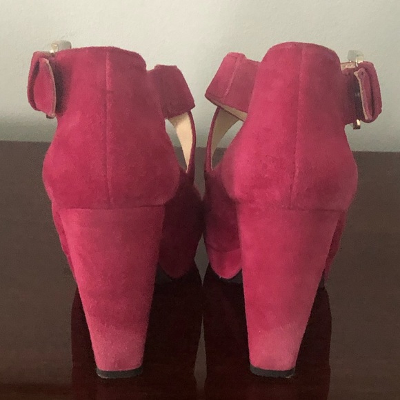 Fuchsia Suede Block 4’ Heels - Picture 5 of 5